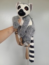 Leosco Dowman Soft Plush RING TAILED LEMUR Backpack Animal Rucksack Bag 14"