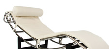 Bauhaus cream leather lounge chair mattress