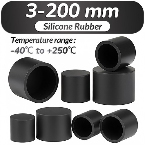 End cap black silicone rubber - black,