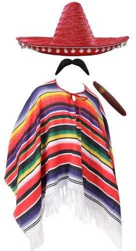 Mexican poncho sombrero - sombrero, cigar