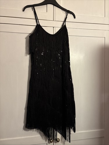 Black sequin flapper - black,