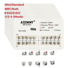 AZDENT Dental Orthodontic Metal Brackets Braces Mini/Standard Roth/MBT 022/018