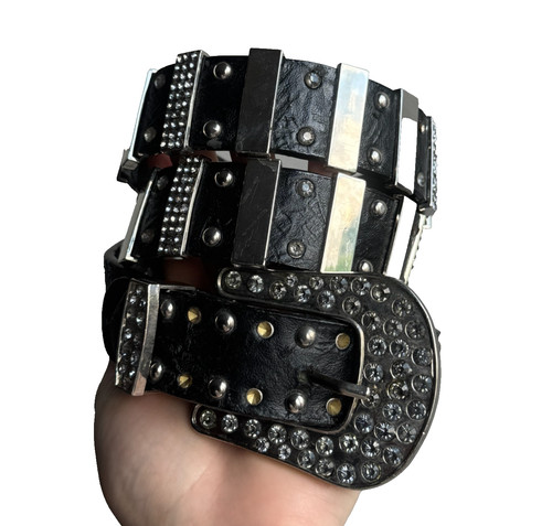 Y2k black studded rhinestone - studded,