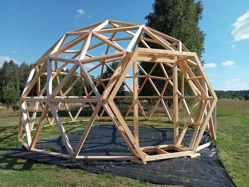 Geodesic dome flat - flat, pack