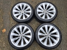 4x Genuine VW Scirocco 18" Alloy Wheels + Continental Tyres. 5x112 Golf Audi