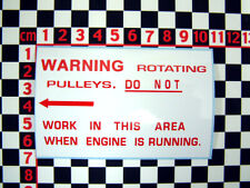British Leyland Pulley Warning Sticker - Austin Metro Allegro