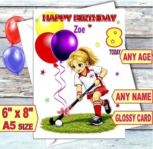 Hockey birthday card - hockey, +