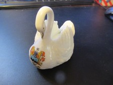 Crested china Swan posy holder