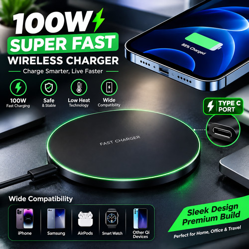 100w fast wireless - 100w, charger