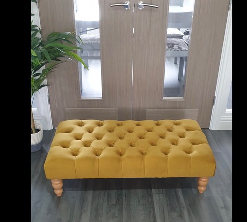 Large chesterfield footstool - large,