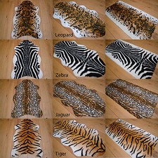 African Soft Faux Fur Bedroom Fake Animal Skin Print Pattern Floor Rugs Rug Mat
