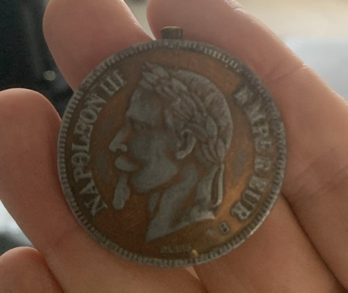 Antique napoleon iii coin form - antique,