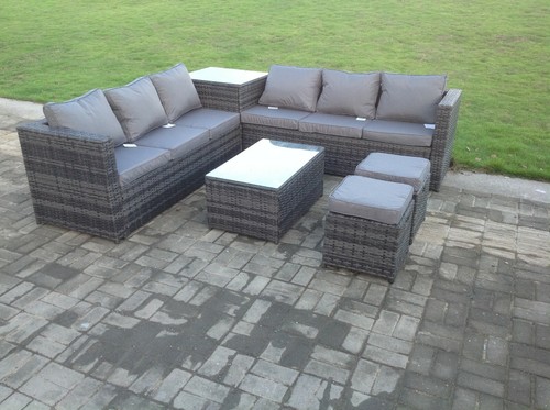 Seater grey rattan - 8, sofa