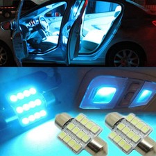 2Pcs Ice Blue 12smd 31mm LED
