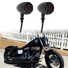 Motorcycle Amber Bullet Blinker Turn Signal Lights For Harley Road King Dyna FLH