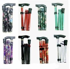 ADJUSTABLE LIGHTWEIGHT EASY FOLD ALUMINIUM WALKING STICKS NEW