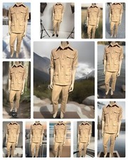 Vintage LEISUREMASTER Short Sleeve Safari Suit Sz 4 1/2  Size L 36 Waist