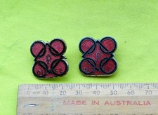 2x 1960s PERKINS diesel engine Tractors enamel badge lapel pin Farming Farmers