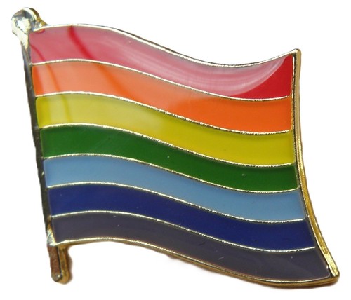 Rainbow flag lgbt pin badge - lgbt,