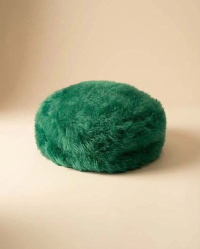 Vintage emerald green faux fur - green,