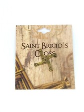 Saint Brigid's of Ireland Cross Bronze Pin Brooch & Prayer Feast Day Feb 1st