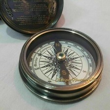 Stanley London 1885 Compass Antique Brass  With Leather Box Gift Item compass