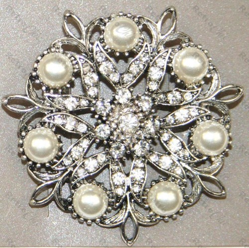 Pearl crystal pin brooch - pin,
