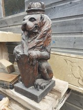 Old Oak Lion,vintage Oak Lion Staircase finial ,oak Carving Old Staircase Top