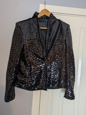 Black Sequin Party Jacket Size