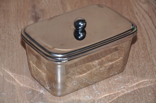 Stainless steel butter dish - steel,