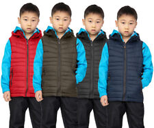 Kids Boys Sleeveless Hooded Padded Lined Gilet Bodywarmer Jacket 3-14 Yr Outdoor