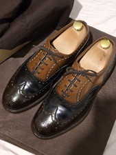 Church's Men's Brown Leather 3 Tone Brogue Shoes Size UK 8 Made In England VGC