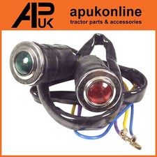 Pair Green Red Dashboard Panel Warning Light Set for Fordson Super Dexta Tractor