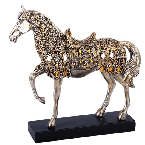 Resin golden horse figurine - golden,