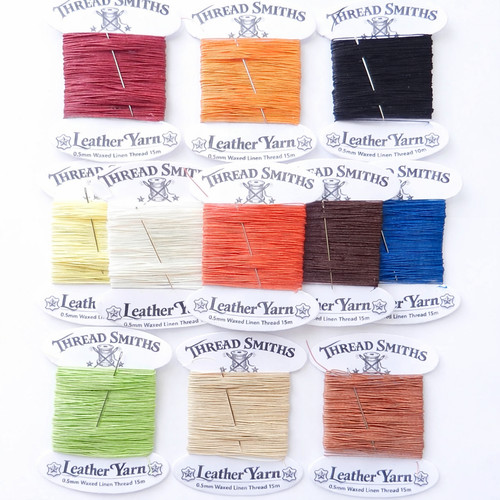 Flax 5mm waxed linen - 0.5mm, thread
