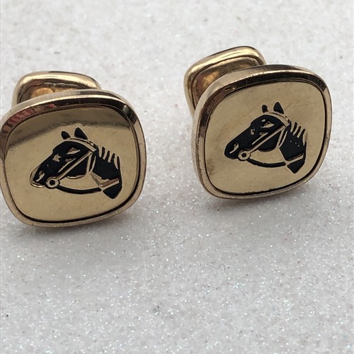 Vintage horse cufflinks gold - horse,