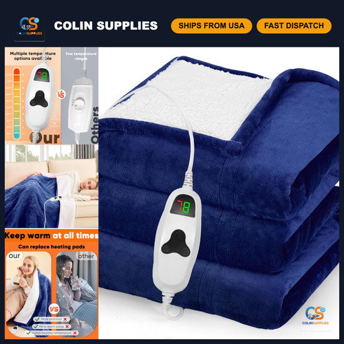 Electric heated blanket - blanket, throw
