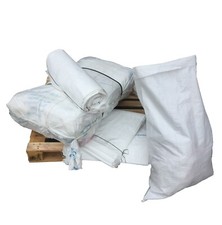 WHITE & CLEAR WOVEN POLYPROPYLENE BAGS RUBBLE SACKS TEXTILE 70x140cm (27.5x55")