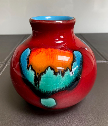 Poole pottery volcano vase - pottery,