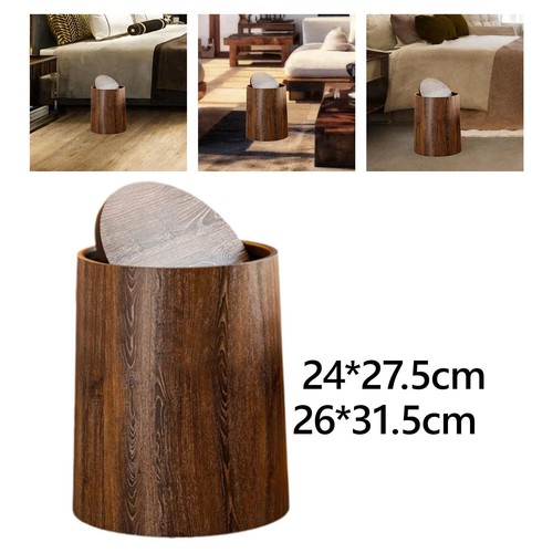 Wood grain trash bin - bin,