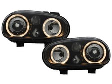 For VW Golf Mk4 Twin Angel Halo Eye  Black Projector Headlights RHD/LHD
