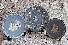Wedgwood Jasper Ware 3 plates- moon landing, cherub, Mother 1994