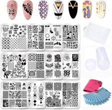 Biutee 12 PCS Round Nail Stamp