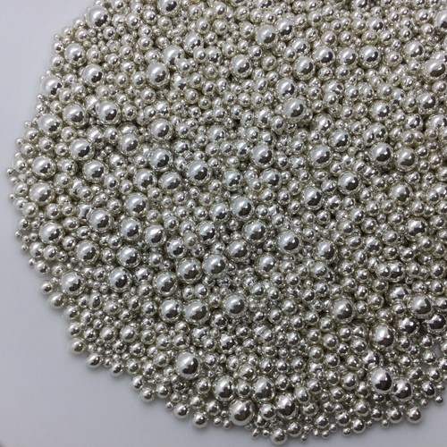 Metallic silver sprinkles - metallic,