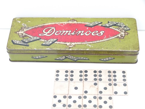 Antique dominoes tin - antique,