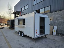 White Catering Trailer — Mobile Food Truck — Street Food / Coffee / Burger Unit
