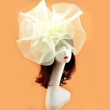 Hat Fascinator Cilp Party Wedding Royal Ascot Race LARGE Feather Flower Hair New