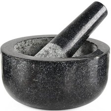 Pestle and Mortar Set Granite Stone Spice & Herb Crusher Home Kitchen Tool UK