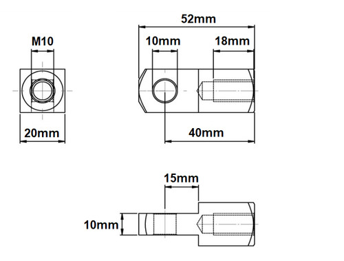 Clevis fork end yoke - clevis, m8