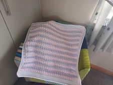 Handmade Crochet Baby Girl Bobble Blanket